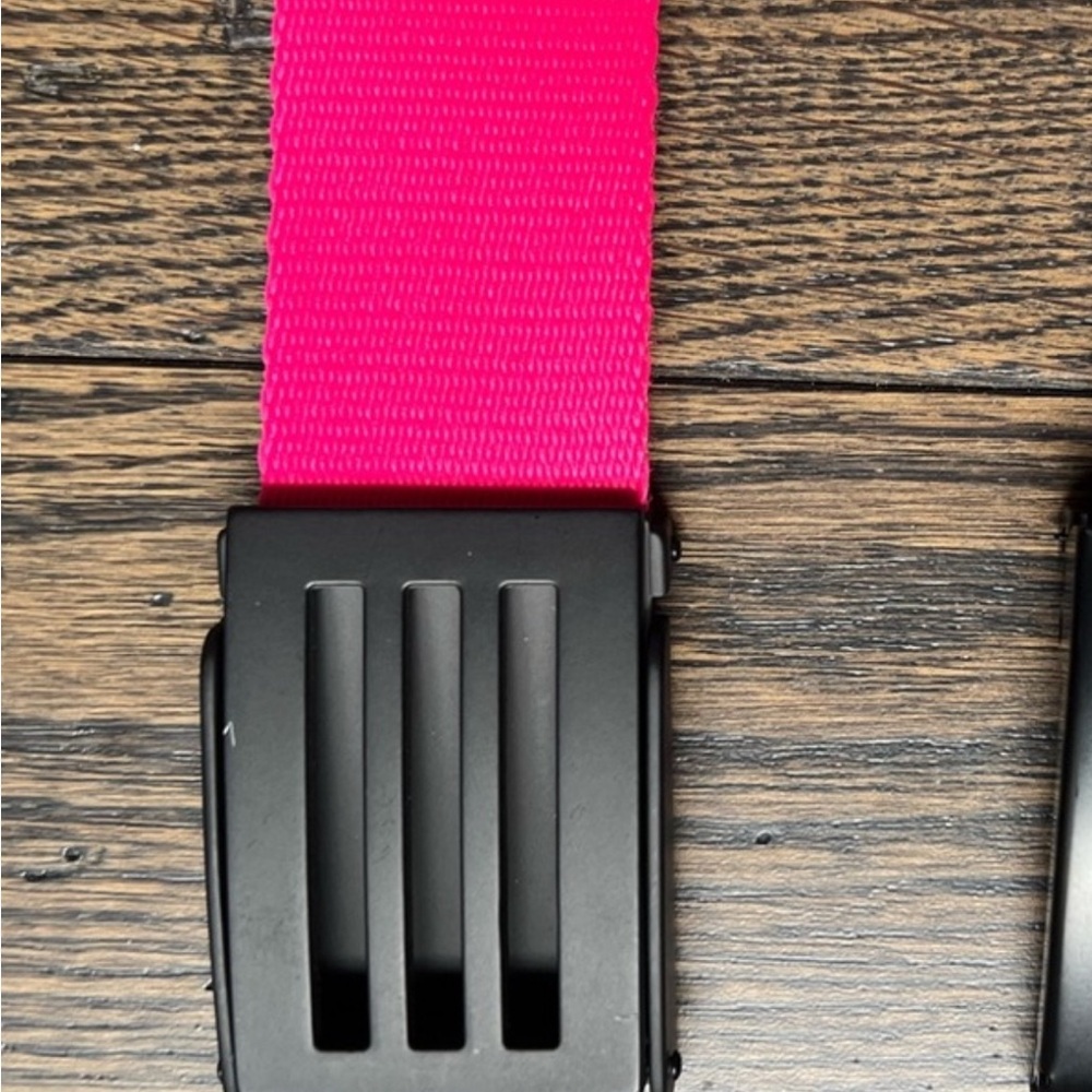 Pink Nylon Belt with Black Buckle